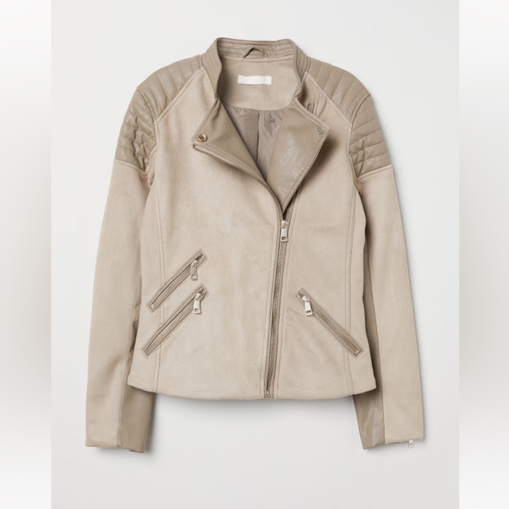 Tan leather/suede biker jacket